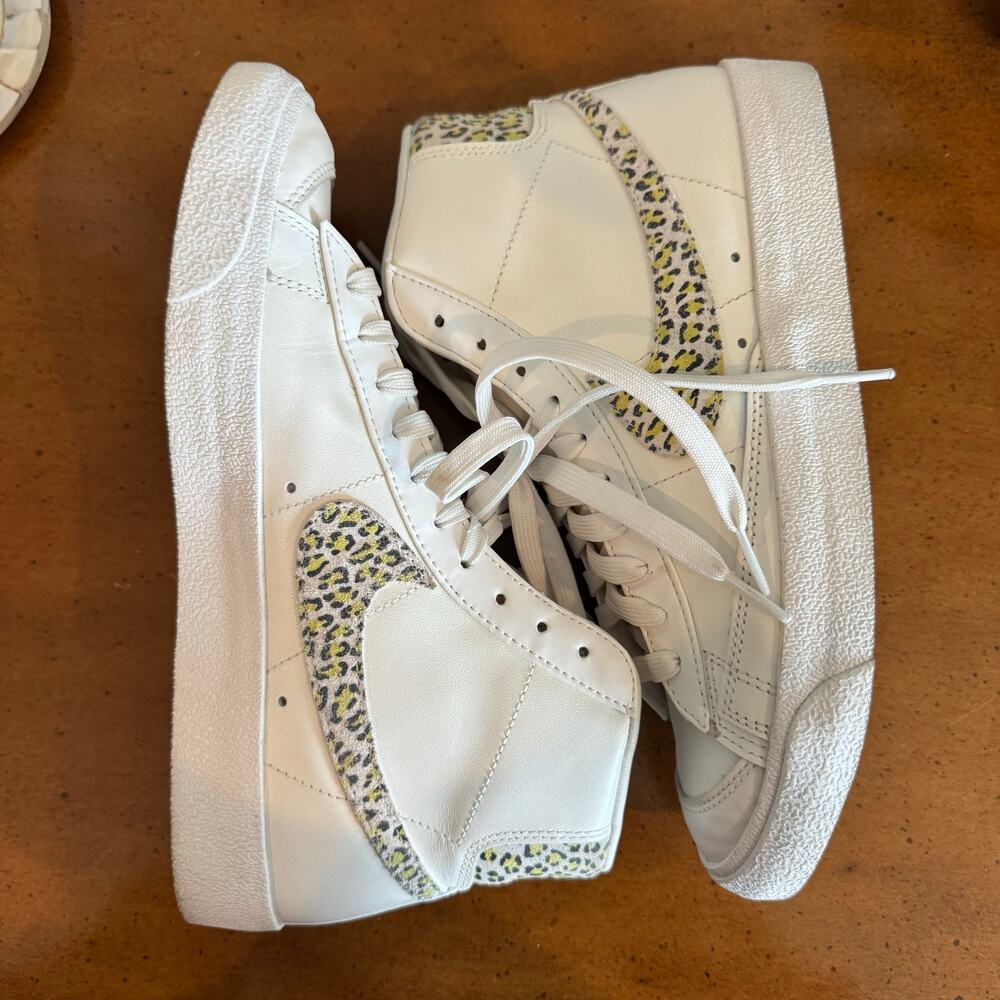 Nike Blazer Mid 77 SE Lemon Leopard Womens 10 White - Picture 7 of 14